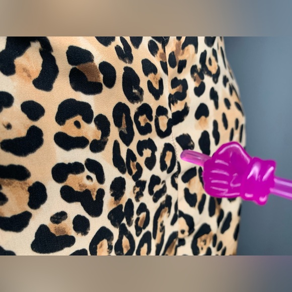 Leopard Print Jumpsuit Topshop Wide Leg Cropped with Red Stripe Sides - Picture 16 of 17